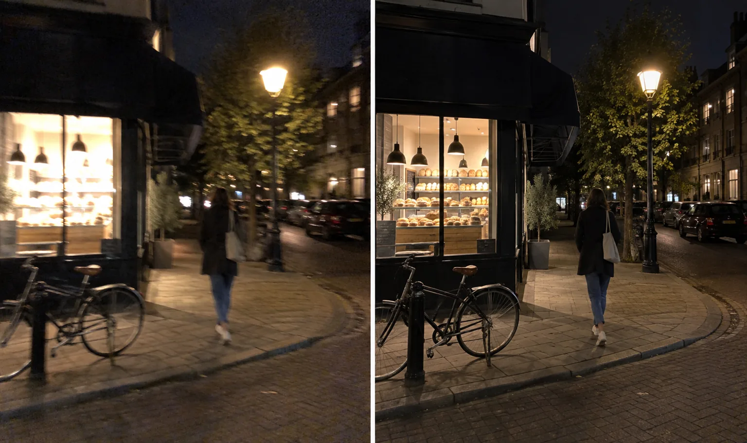 Street portrait before and after