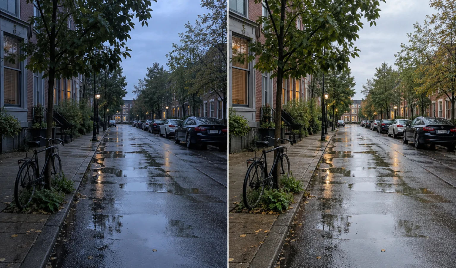 Portrait before and after