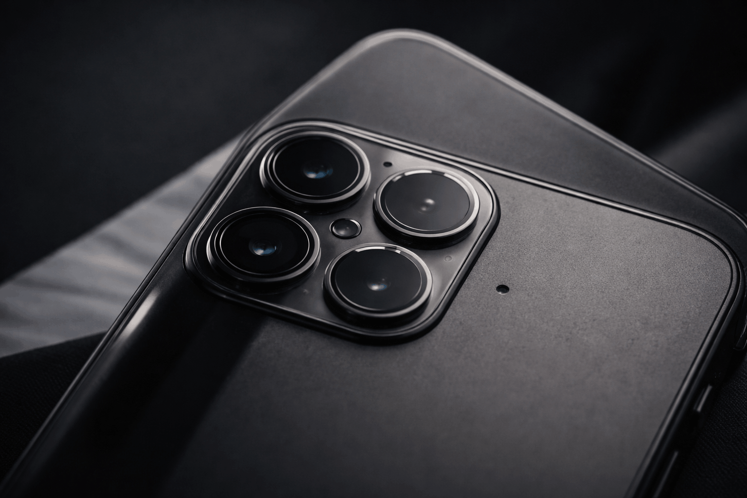 Close-up of a modern smartphone camera
